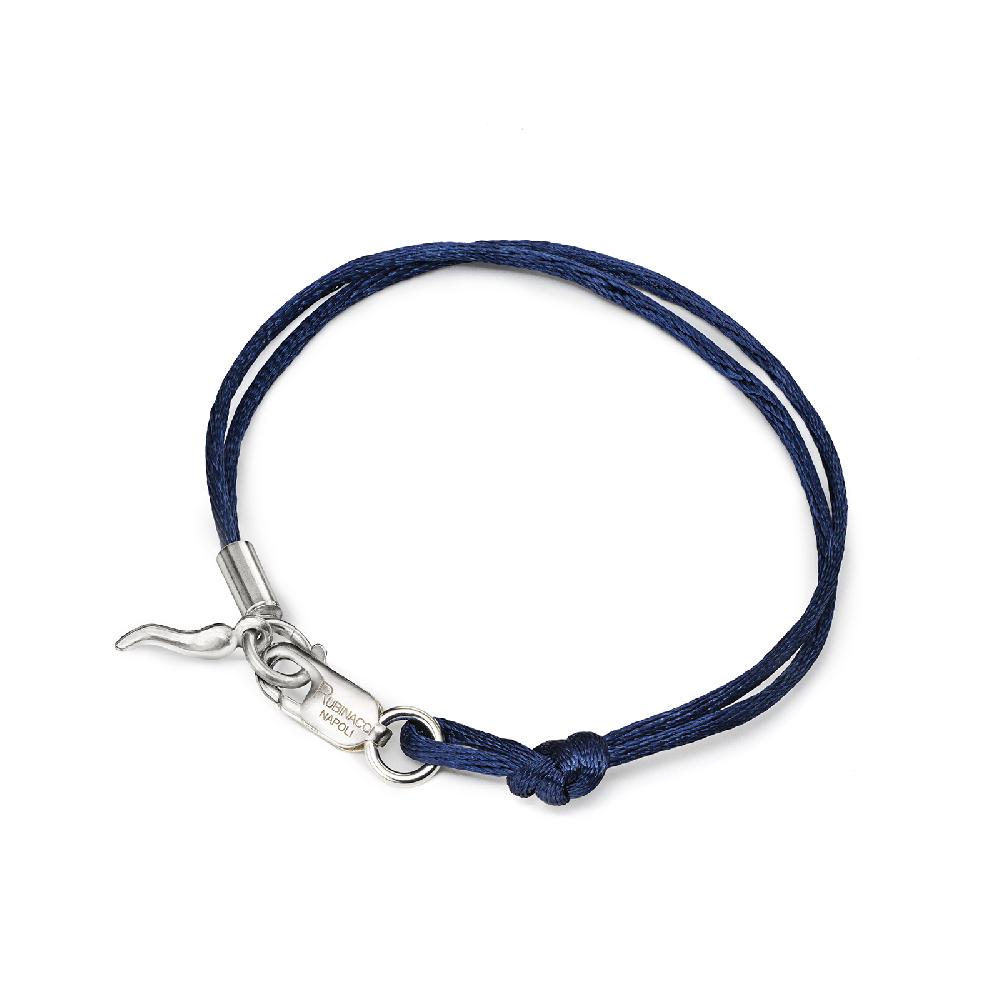 Rubinacci Braccialetto Ruby In Seta Blu