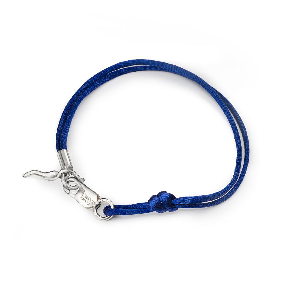 Rubinacci Braccialetto ruby in seta bluette