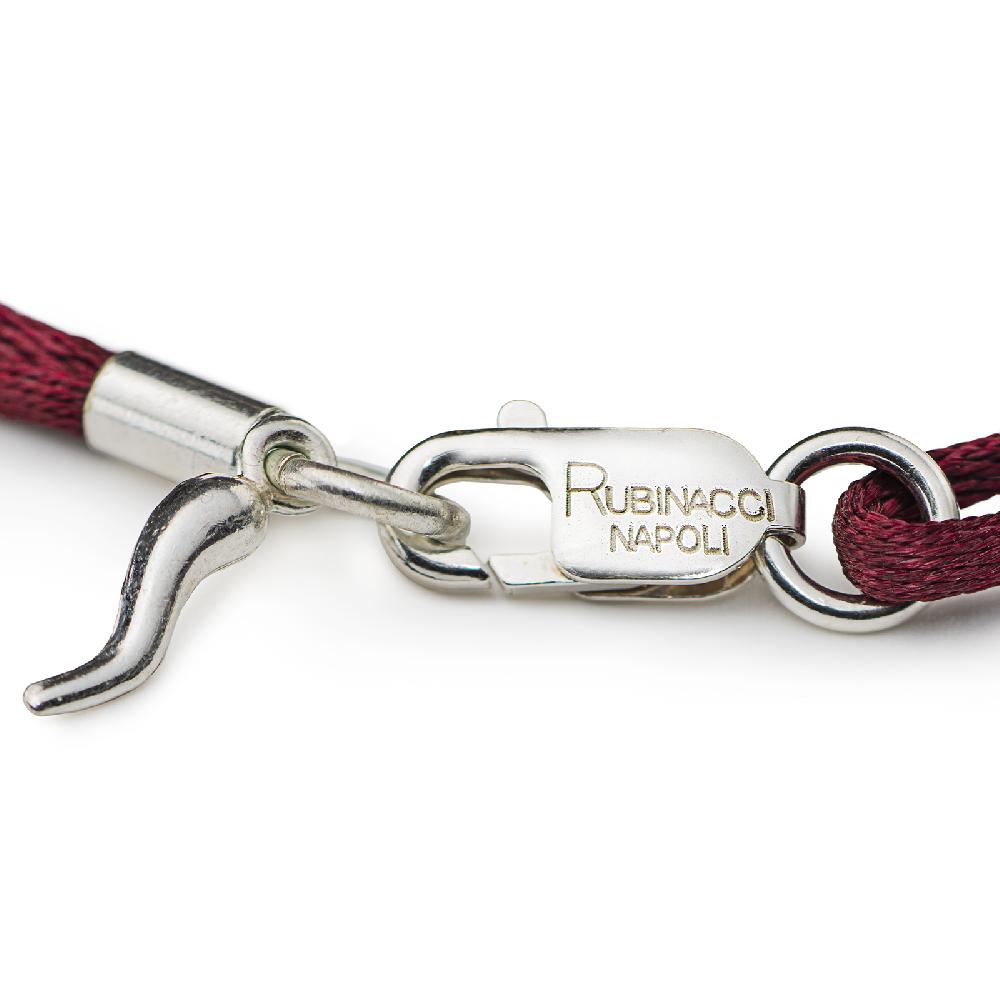 Rubinacci Braccialetto Ruby In Seta Bordeaux