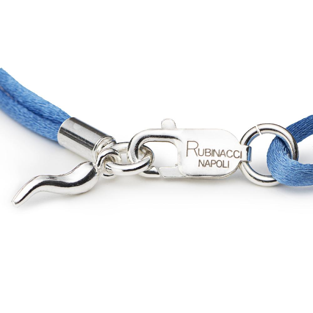 Rubinacci Braccialetto Ruby In Seta Celeste