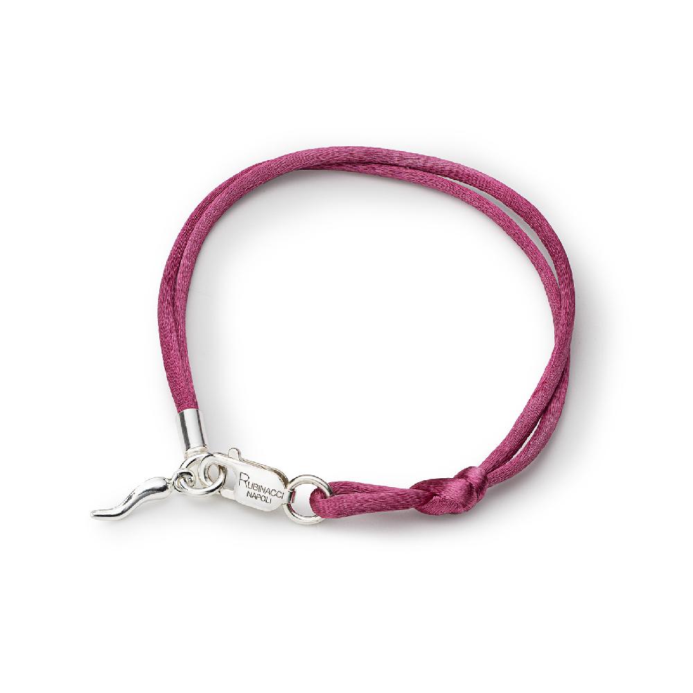 Rubinacci Braccialetto ruby in seta ciclamino