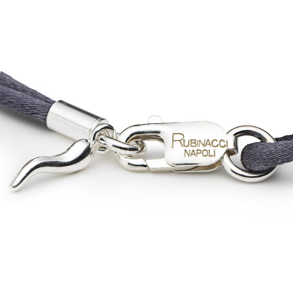 Rubinacci Braccialetto Ruby In Seta Fumo