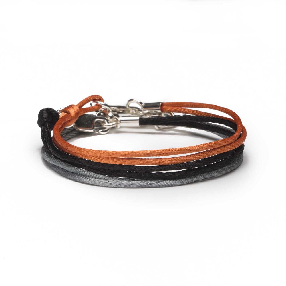 Rubinacci Braccialetto Ruby In Seta Grigio