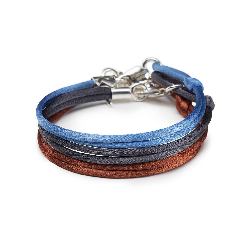 Rubinacci Braccialetto Ruby In Seta Mattone