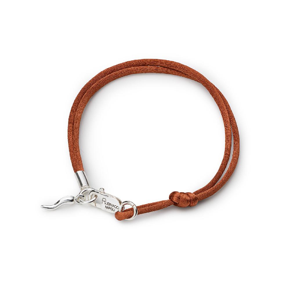 Rubinacci Braccialetto ruby in seta mattone