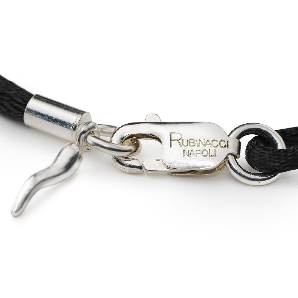 Rubinacci Braccialetto Ruby In Seta Nero
