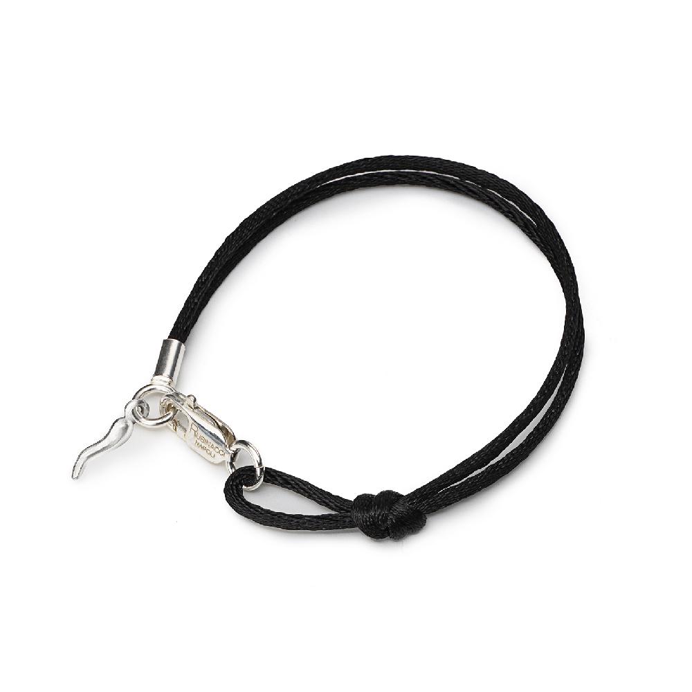 Rubinacci Braccialetto ruby in seta nero