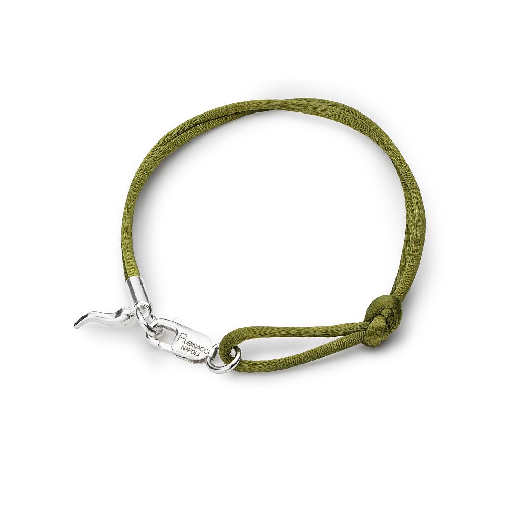 Rubinacci Braccialetto ruby in seta oliva