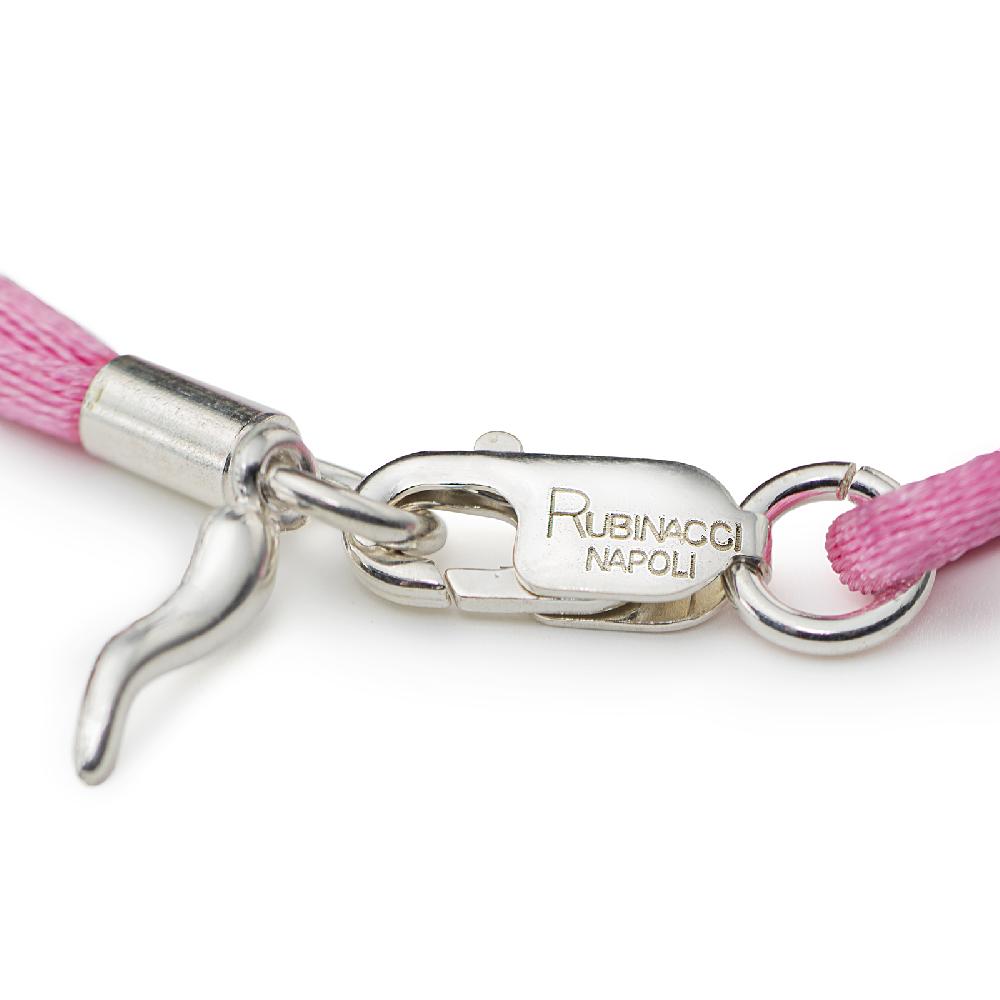 Rubinacci Braccialetto Ruby In Seta Rosa