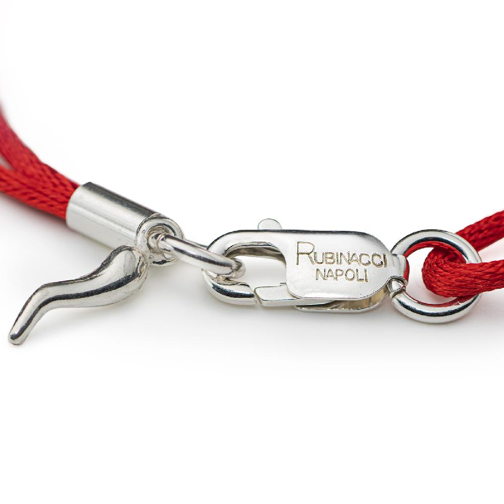 Rubinacci Braccialetto Ruby In Seta Rosso