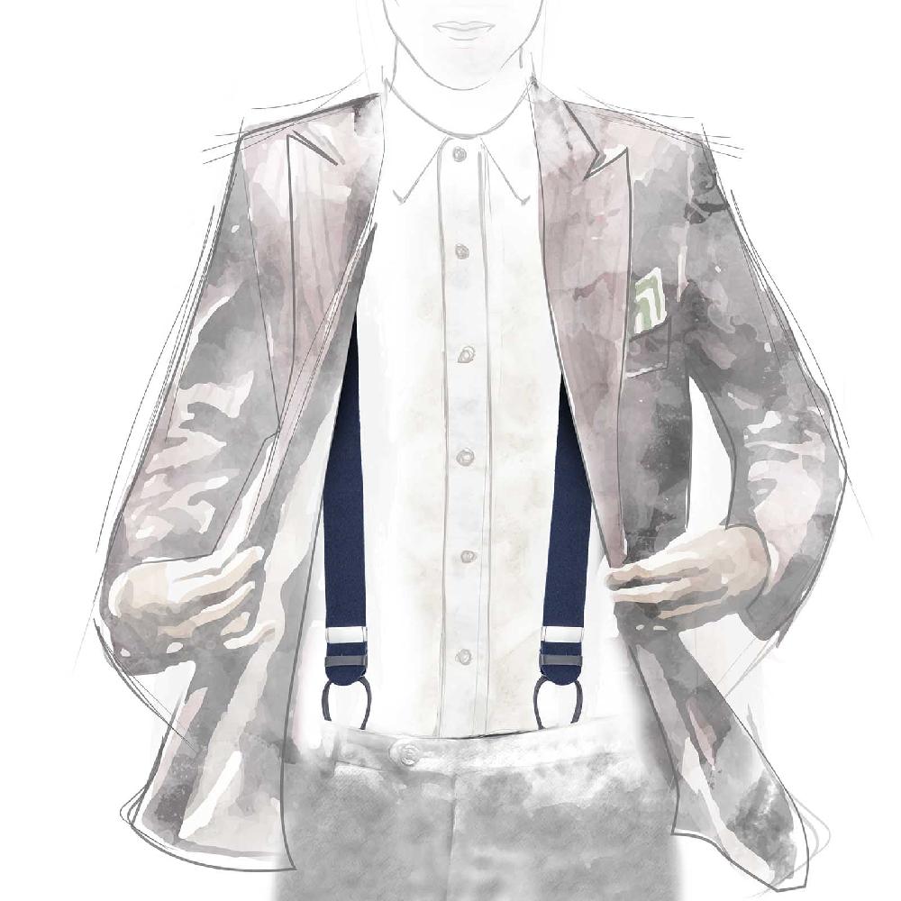 Rubinacci Bretelle in feltro blu