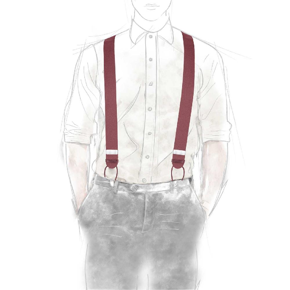 Rubinacci Bretelle In Feltro Bordeaux