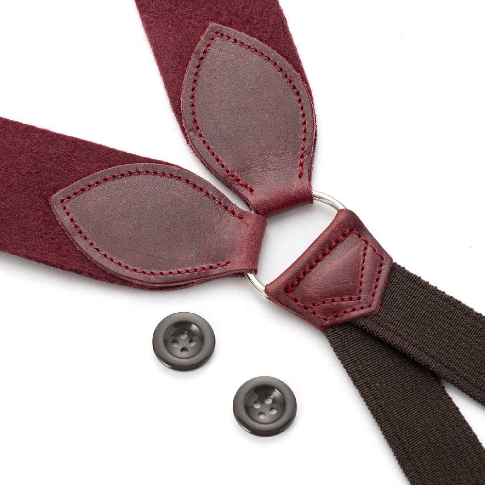 Rubinacci Bretelle In Feltro Bordeaux