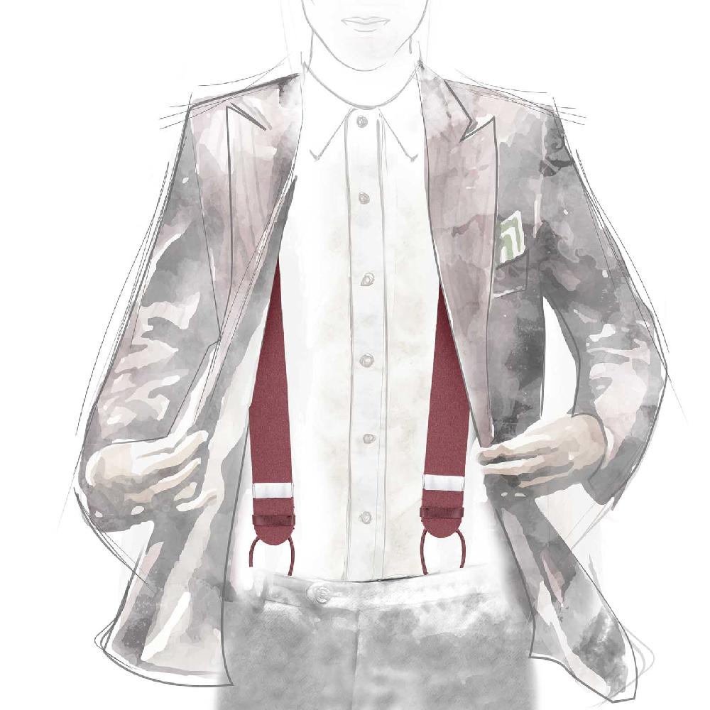 Rubinacci Bretelle in feltro bordeaux