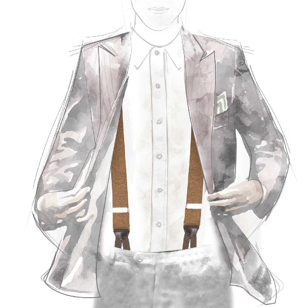 Rubinacci Bretelle lana noce