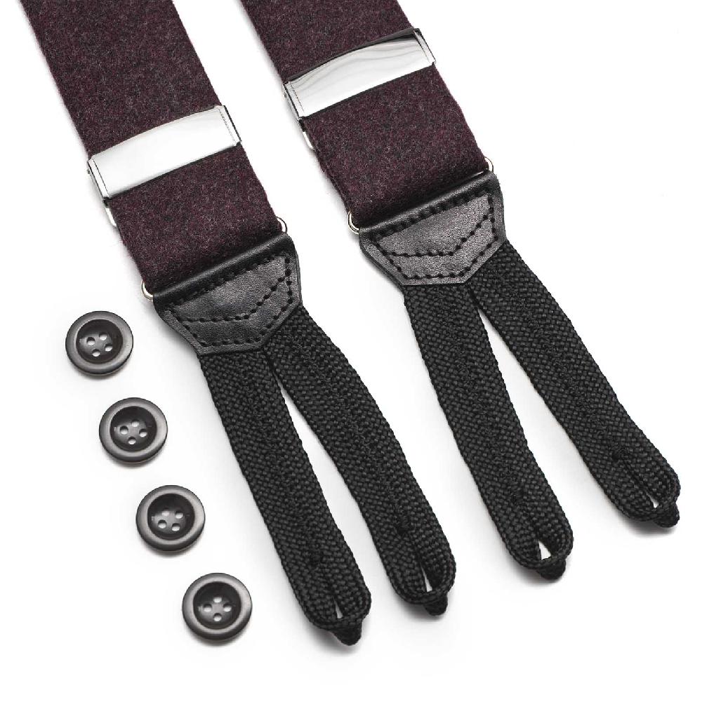 Rubinacci Bretelle Lana Prugna