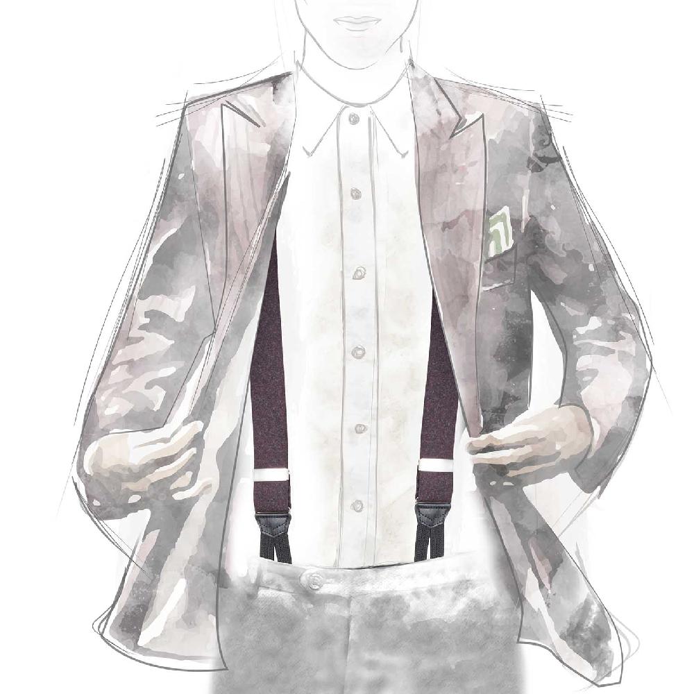 Rubinacci Bretelle lana prugna