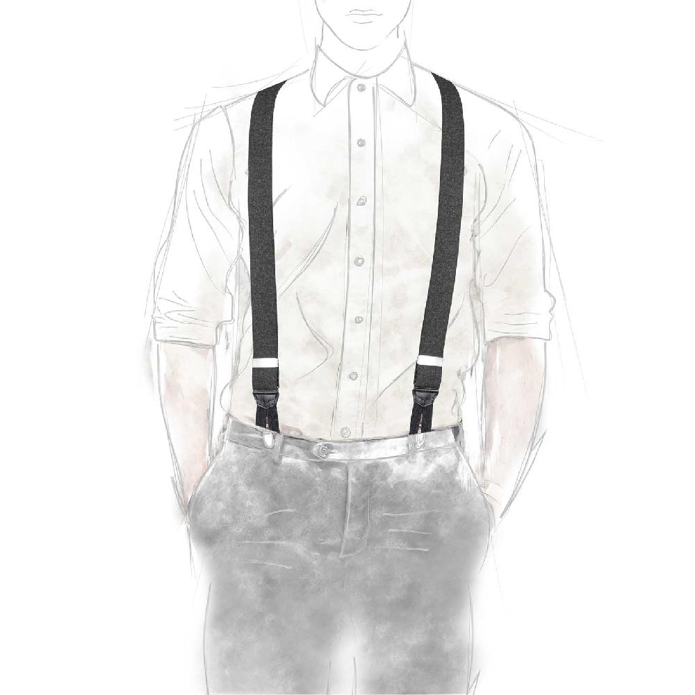 Rubinacci Bretelle Lana Verde Militare