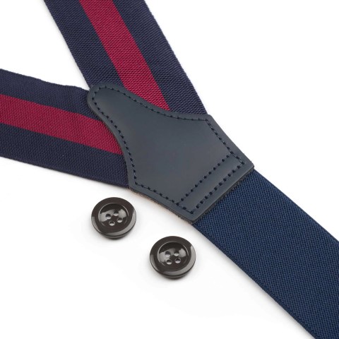 Rubinacci Bretelle Rigate Blu E Rosso