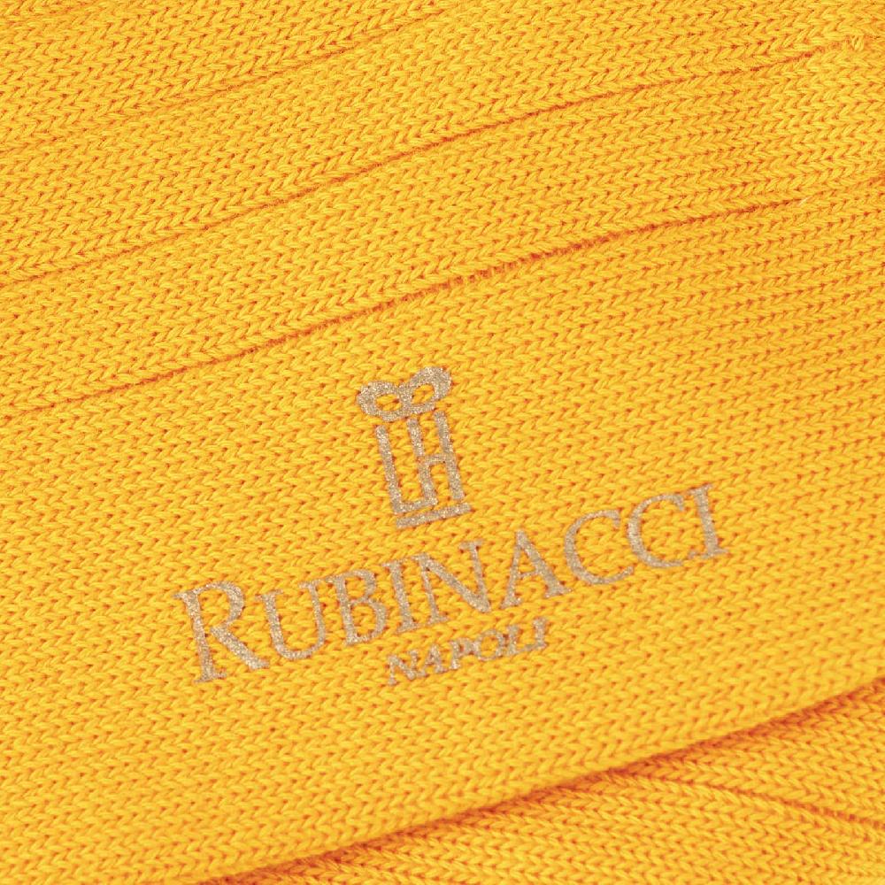 Rubinacci Calze In Cotone A Costa Larga Arancio