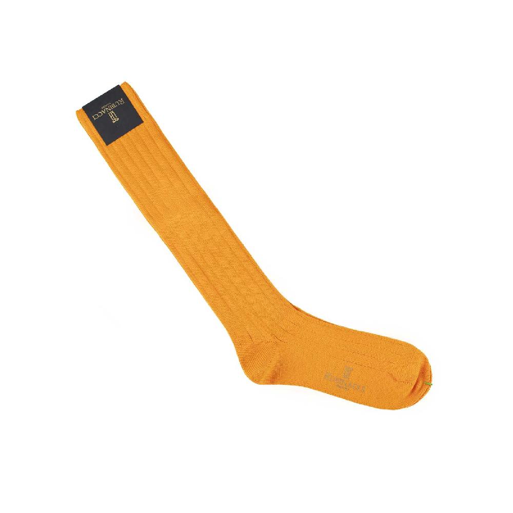 Rubinacci Calze in cotone a costa larga arancio