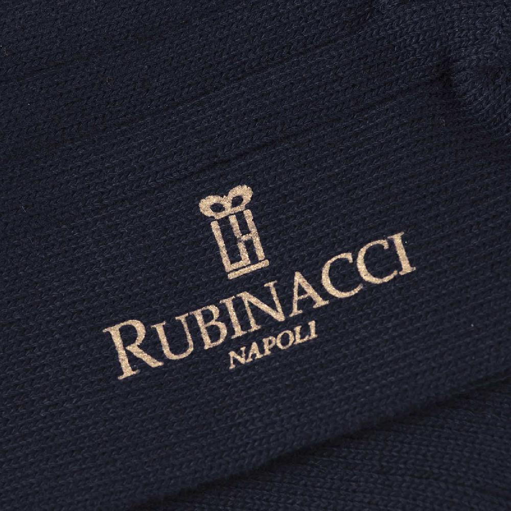 Rubinacci Calze In Cotone A Costa Larga Blu