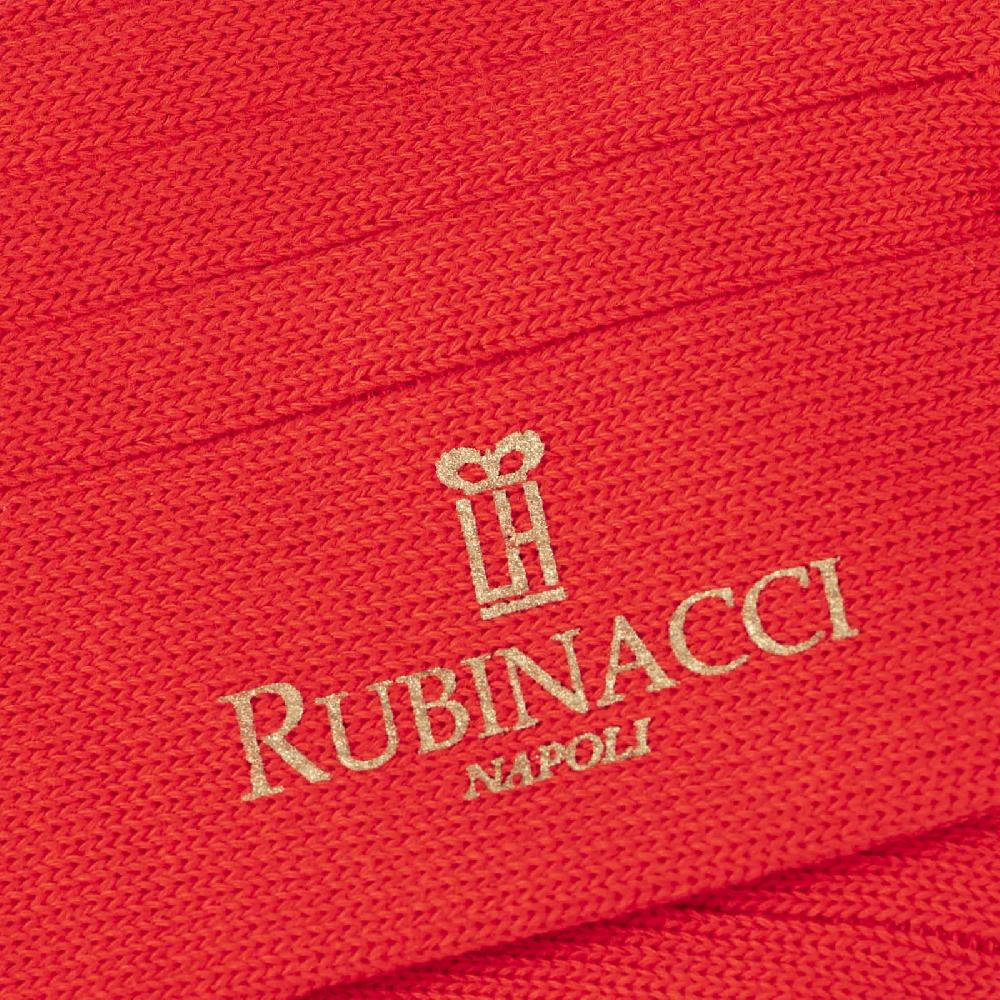 Rubinacci Calze In Cotone A Costa Larga Rosso