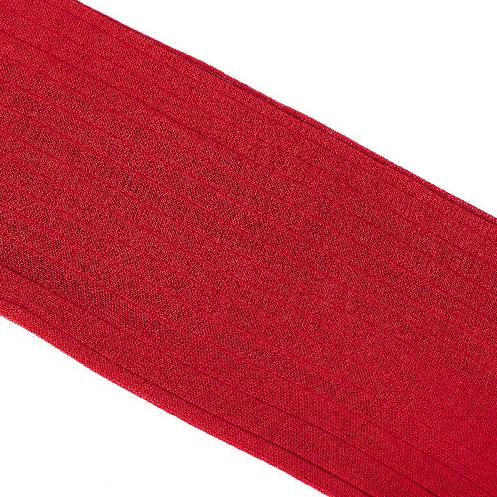 Rubinacci Calze In Filo Di Scozia A Costina Rosso