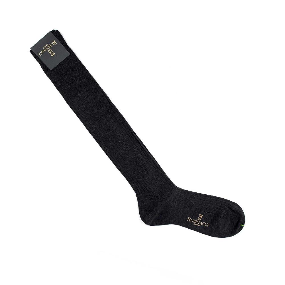Rubinacci Calze in lana a costina antracite