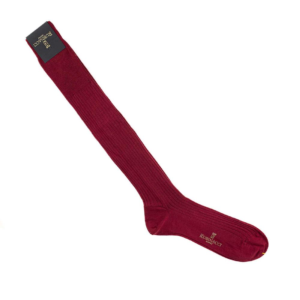 Rubinacci Calze in lana a costina bordeaux