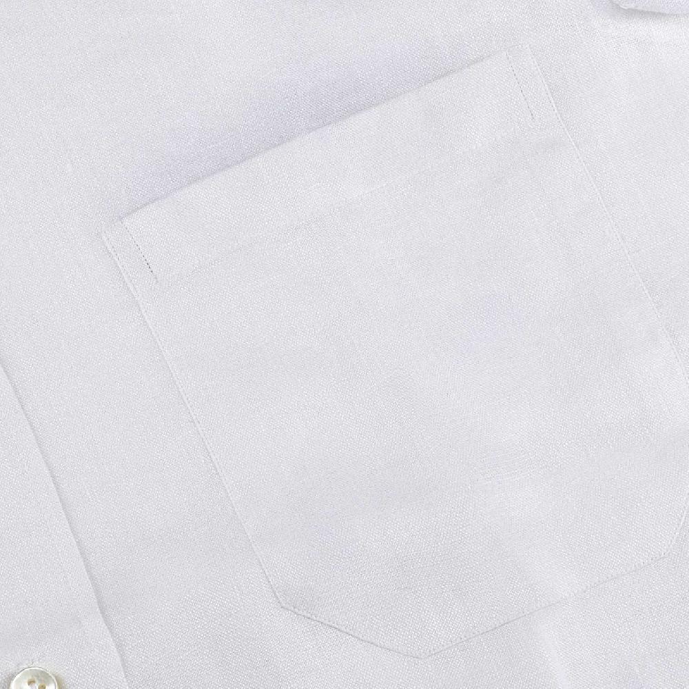 Rubinacci Camicia Guru In Lino Bianco