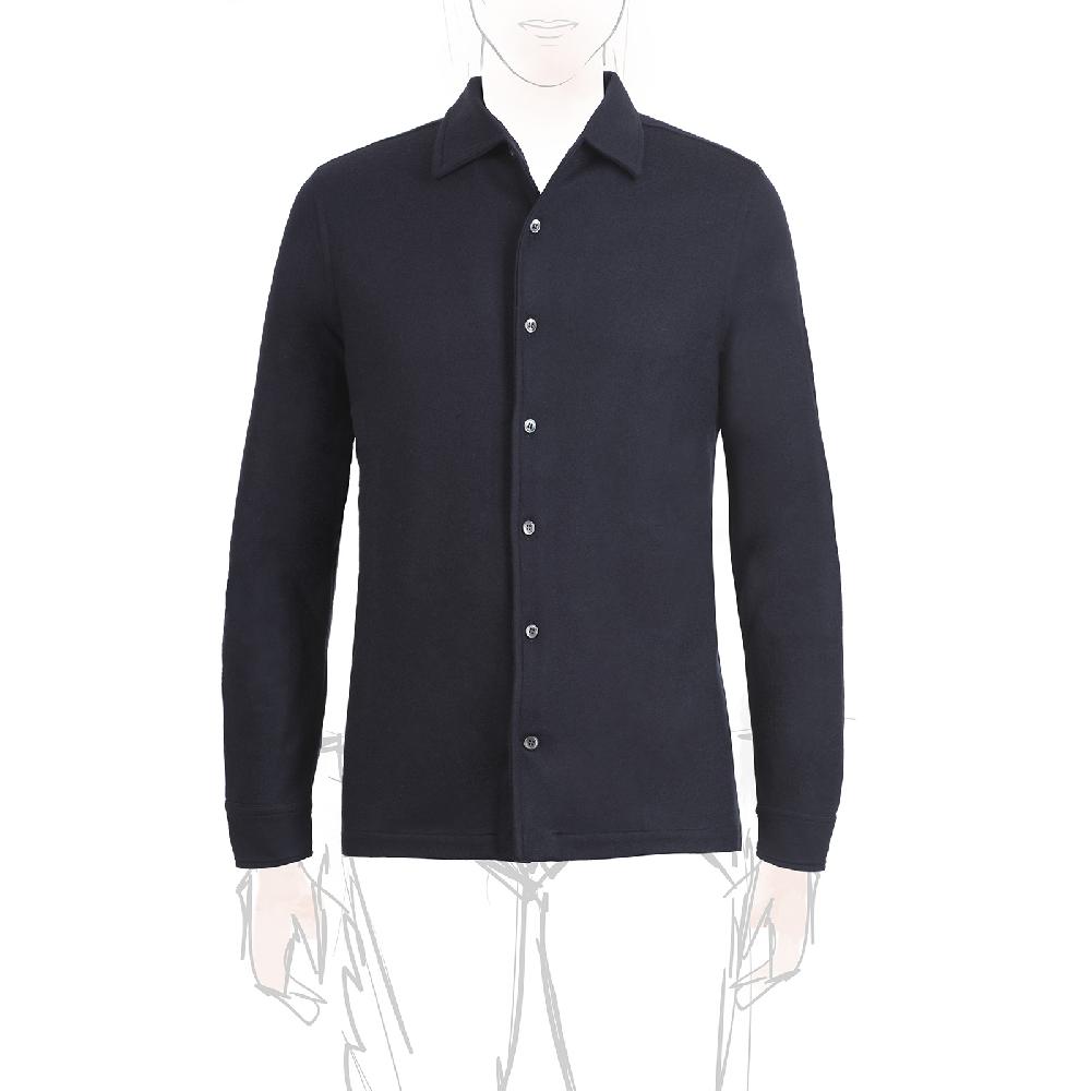 Rubinacci Camicia in cashmere blu