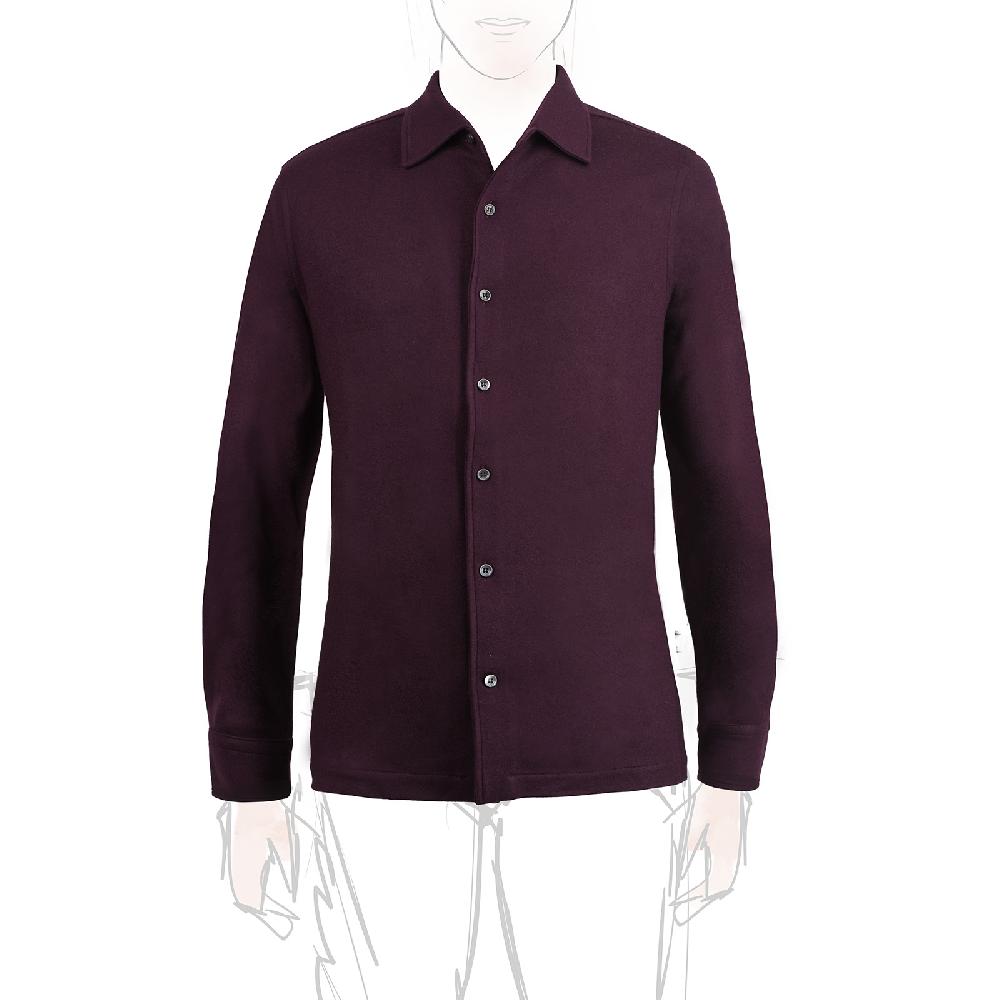Rubinacci Camicia in cashmere vino