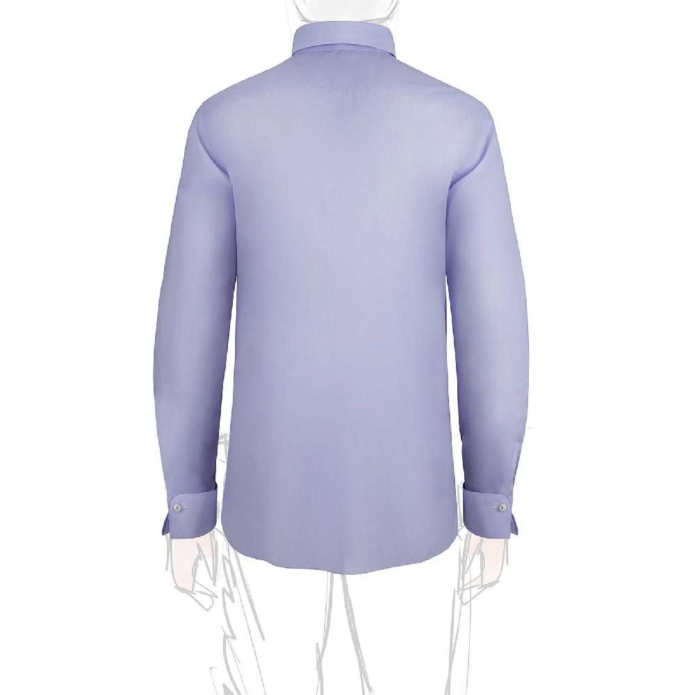 Rubinacci Camicia In Cotone Azzurra Polsi Gemelli