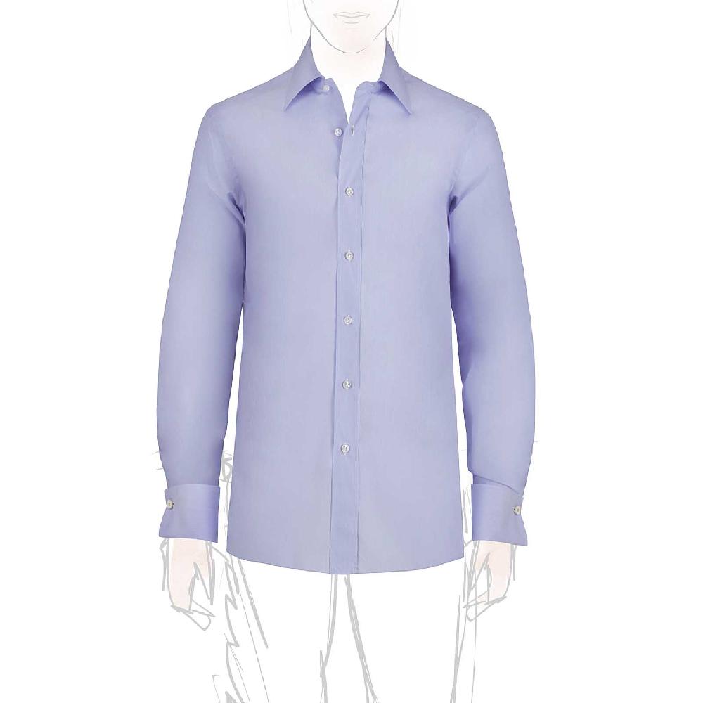Rubinacci Camicia in cotone azzurra polsi gemelli