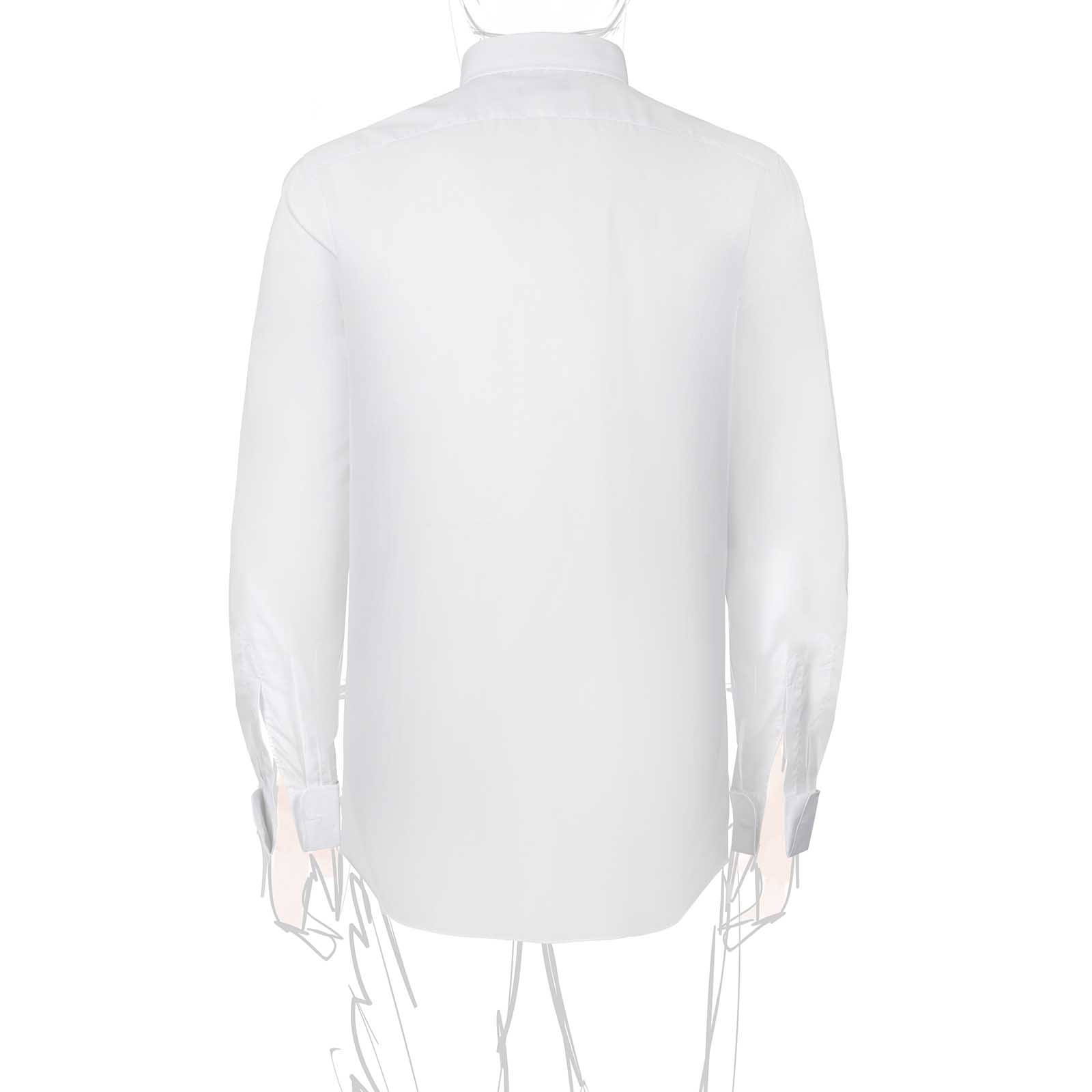 Rubinacci Camicia In Cotone Bianca Polsi Gemelli