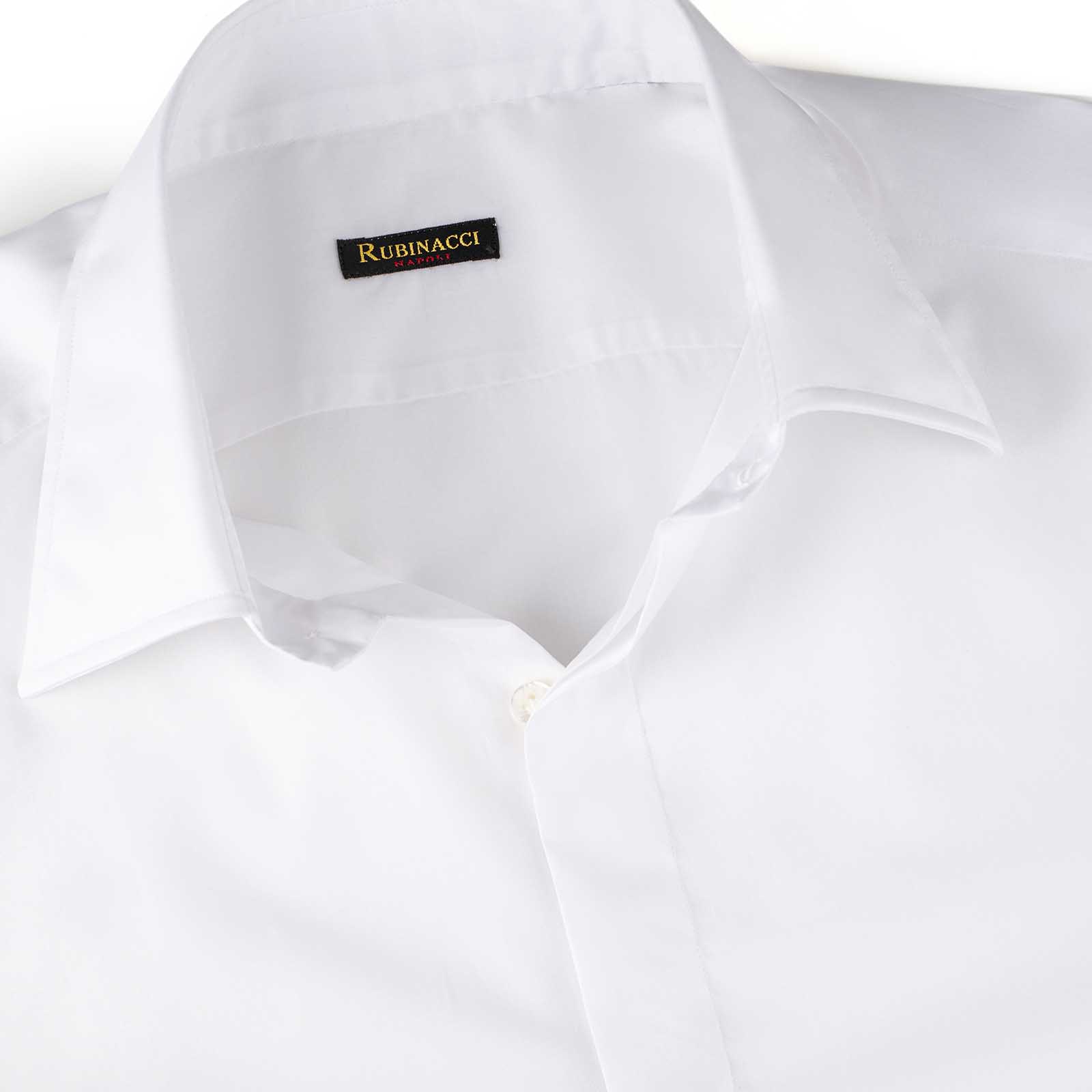 Rubinacci Camicia In Cotone Bianca Polsi Gemelli