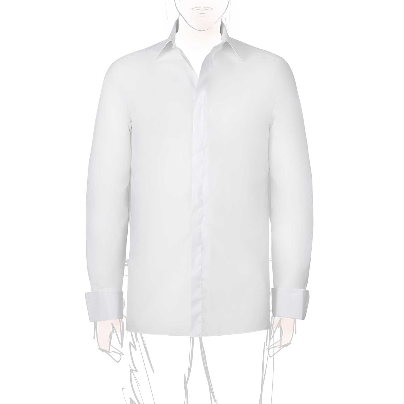 Rubinacci Camicia in cotone bianca polsi gemelli