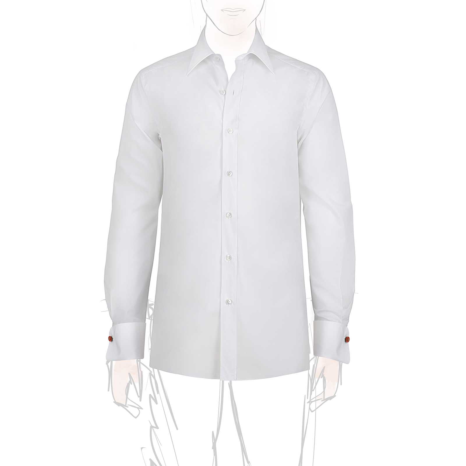 Rubinacci Camicia in cotone bianca polsi gemelli