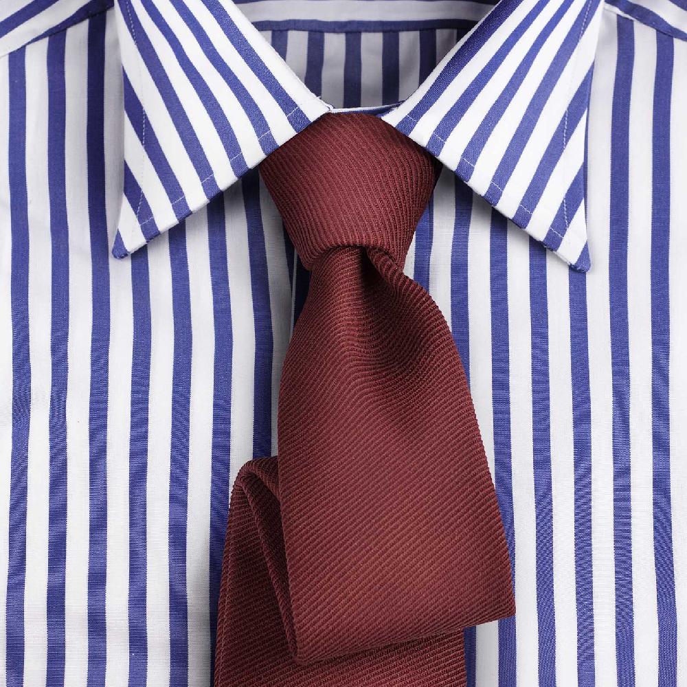 Rubinacci Camicia In Cotone Rigato Bianco E Blu