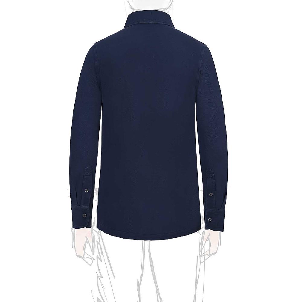 Rubinacci Camicia In Piquet Blu