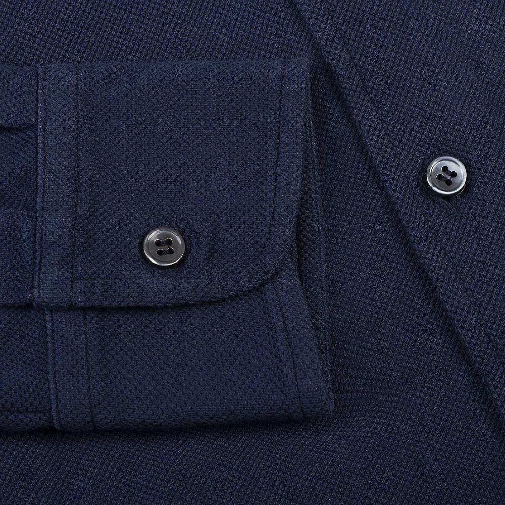 Rubinacci Camicia In Piquet Blu