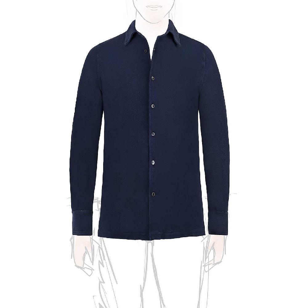 Rubinacci Camicia in piquet blu
