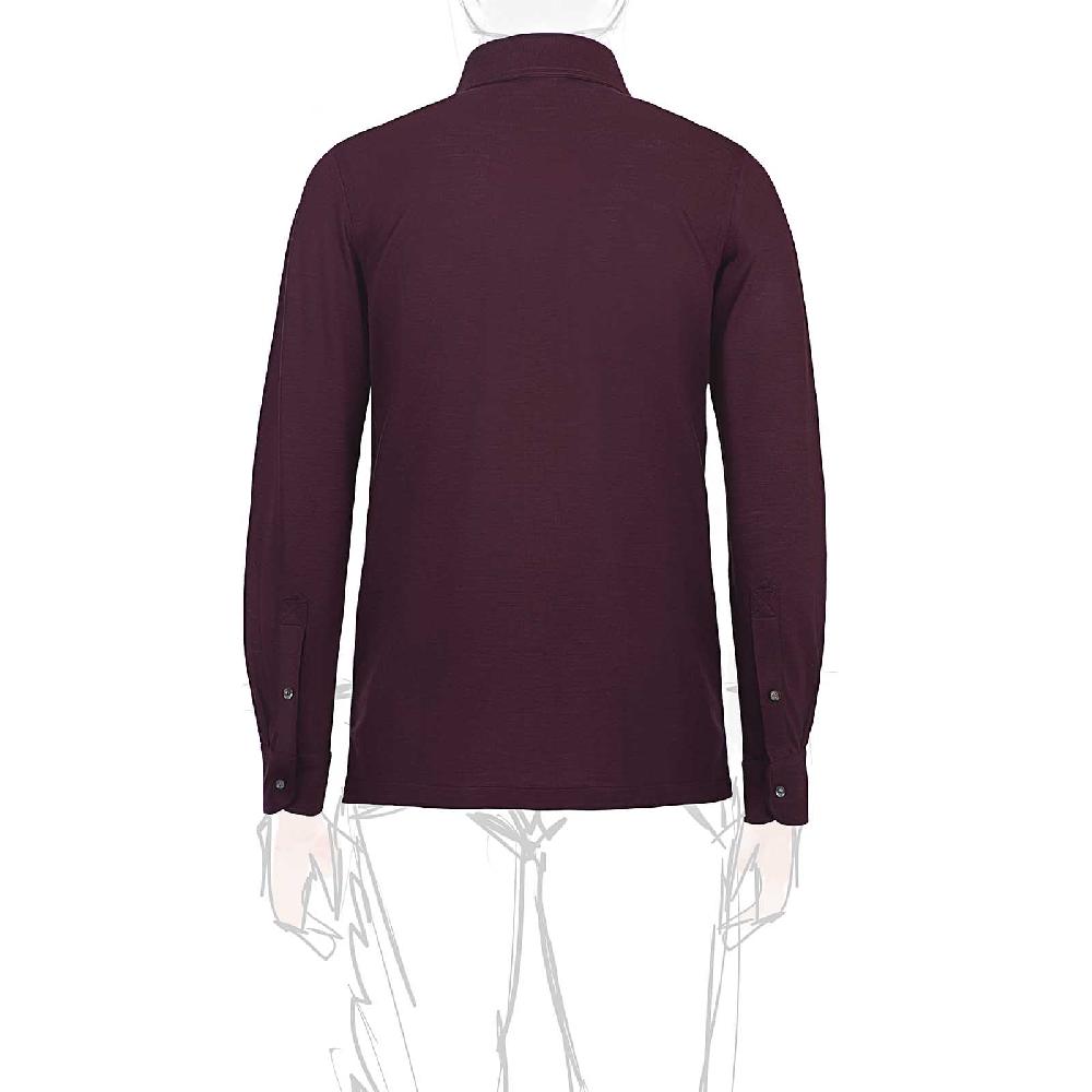 Rubinacci Camicia In Piquet Di Lana Bordeaux
