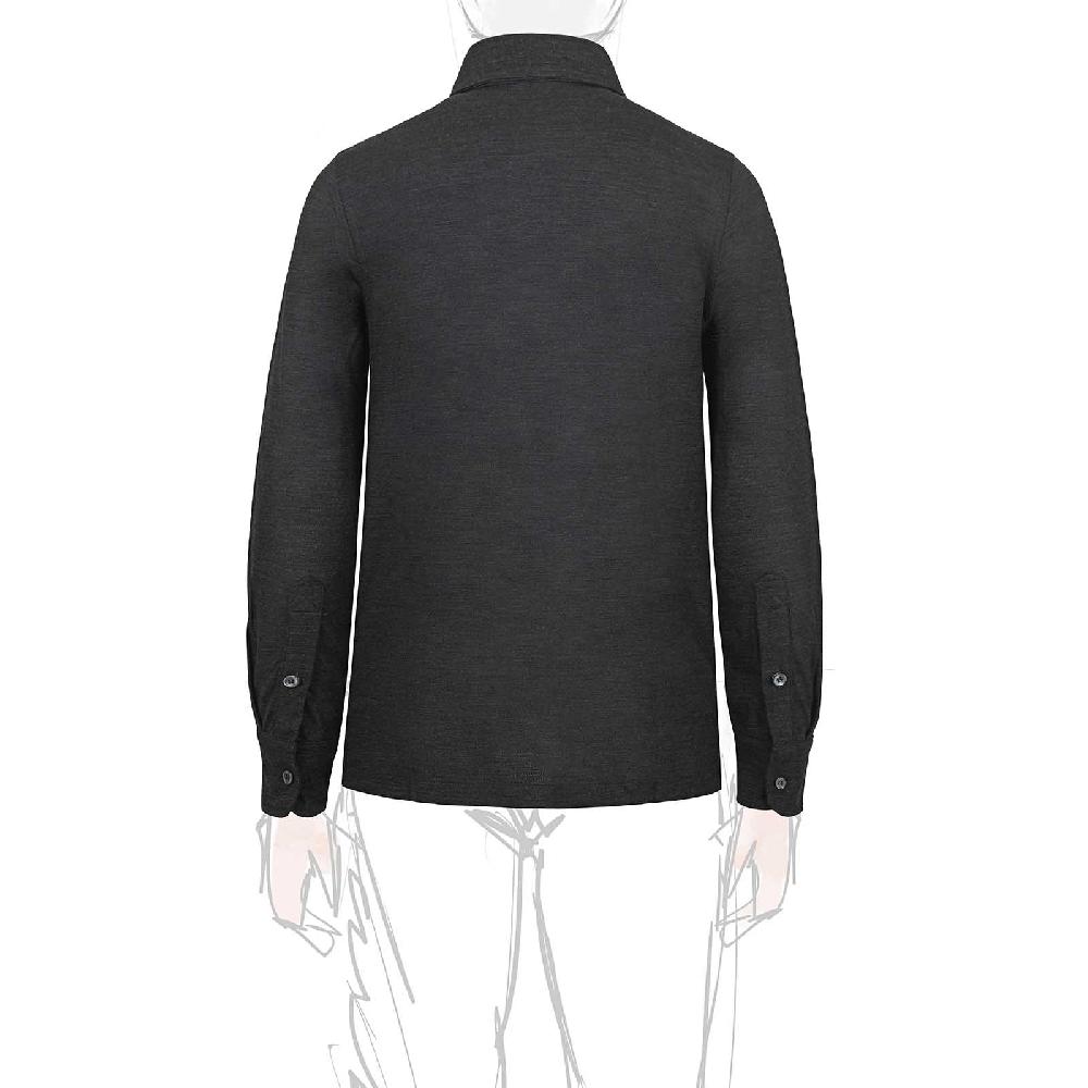 Rubinacci Camicia In Piquet Di Lana Grigio