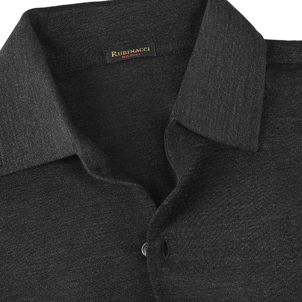 Rubinacci Camicia In Piquet Di Lana Grigio