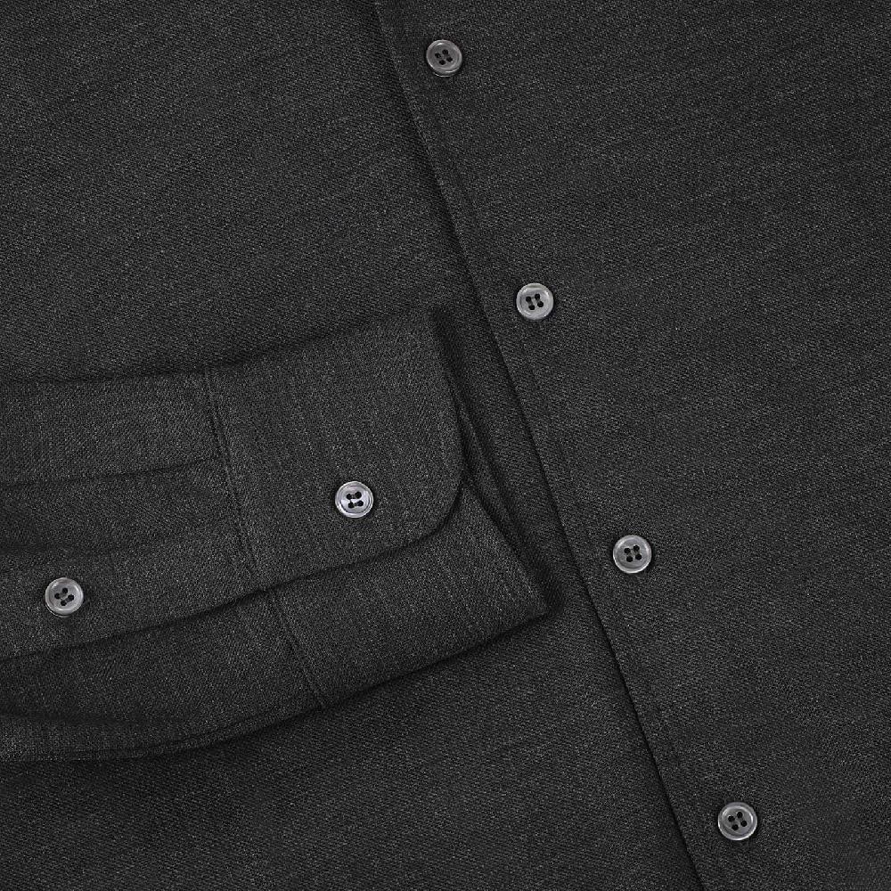 Rubinacci Camicia In Piquet Di Lana Grigio