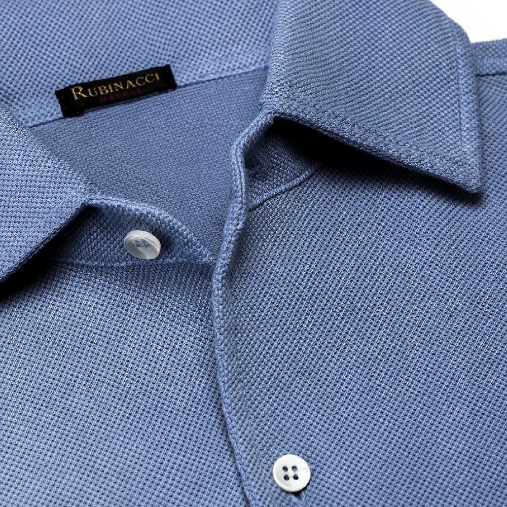 Rubinacci Camicia In Piquet Jeans