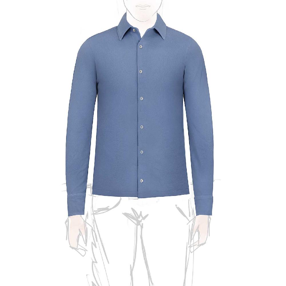 Rubinacci Camicia in piquet jeans