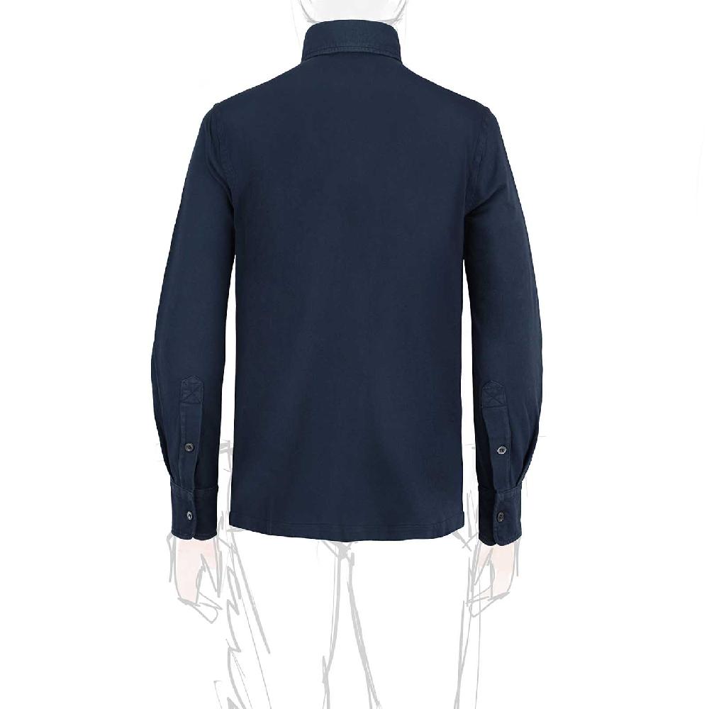 Rubinacci Camicia In Piquet Leggero Blu